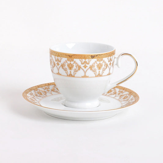 Golden Royale Cup & Saucer Set (12 Pcs)