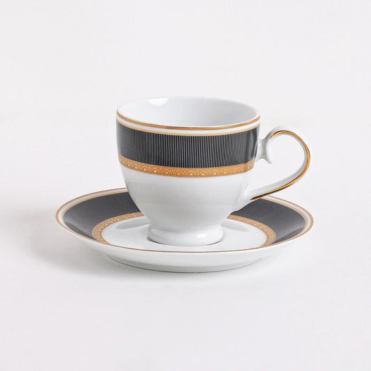 Golden Noir Cup & Saucer Set (12 Pcs)